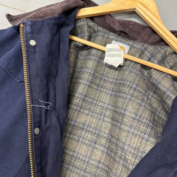 Vintage Carhartt Jacket Mens 2XLT Blue Duck Canvas Blanket Lined C52MDT - Picture 2 of 6